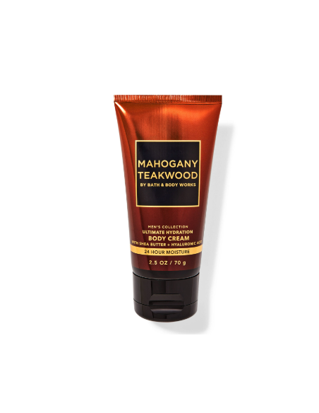 Bath And Body Works Men's Travel Size Ultimate Hydration Body Cream "Mahogany Teakwood"